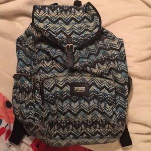 Pink Victoria's Secret drawstring clip backpack